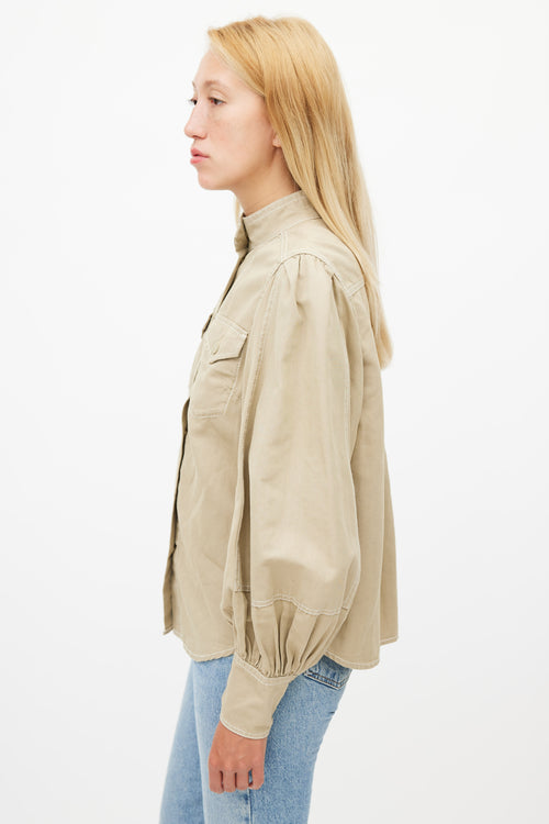 Zimmermann Beige Contrast Stitch Shirt