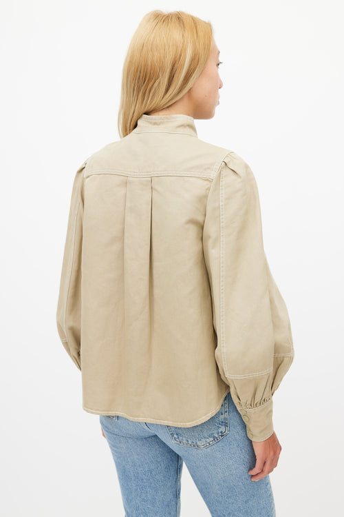 Zimmermann Beige Contrast Stitch Shirt