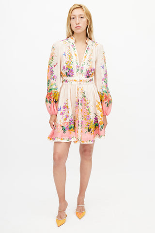 Zimmermann Beige 
Multicolour Floral Tropicana Dress