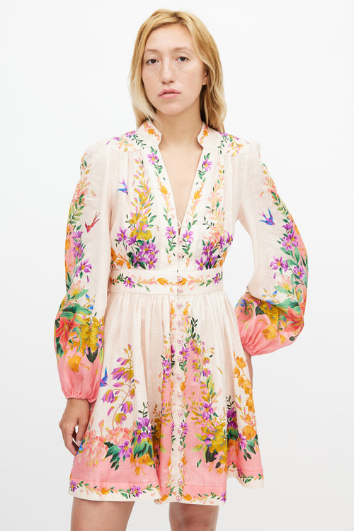 Zimmermann Beige 
Multicolour Floral Tropicana Dress