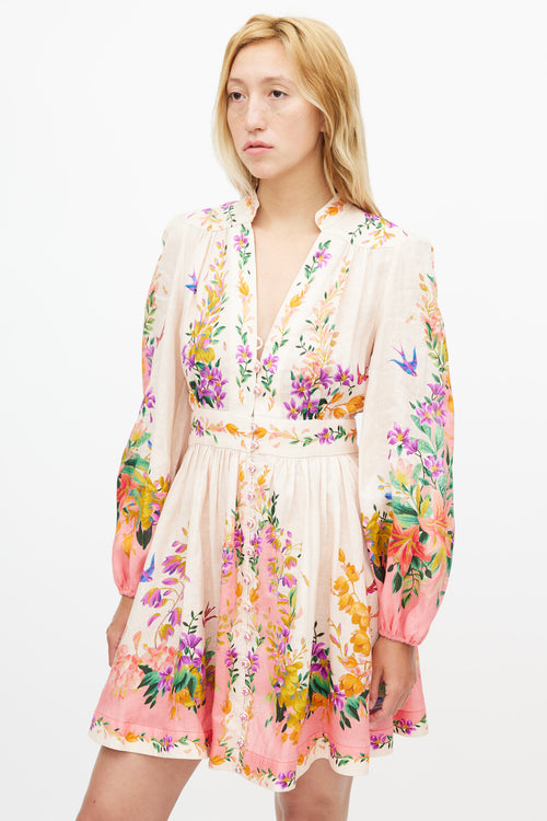 Zimmermann Beige 
Multicolour Floral Tropicana Dress