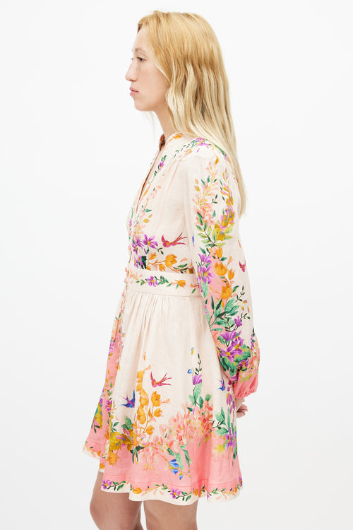 Zimmermann Beige 
Multicolour Floral Tropicana Dress