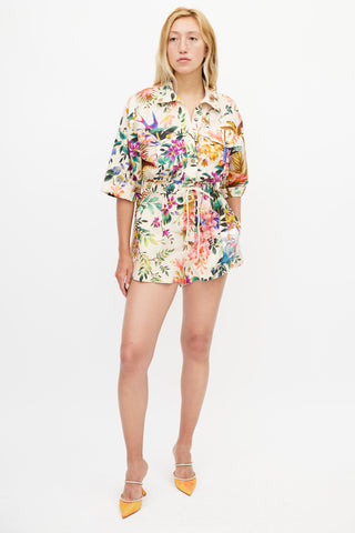 Zimmermann Beige 
Multicolour Floral Tropicana Romper