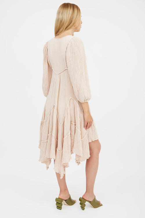 Zimmermann Beige Tiered Crinkle Bayou Dress