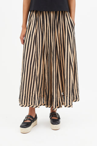 Zimmermann Black 
Beiege Stripe Skirt