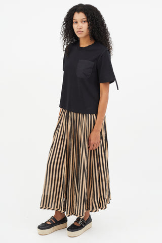 Zimmermann Black 
Beiege Stripe Skirt