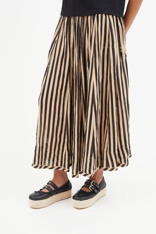 Zimmermann Black 
Beiege Stripe Skirt