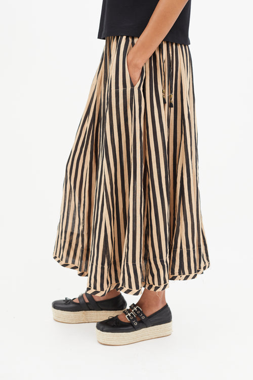 Zimmermann Black 
Beiege Stripe Skirt