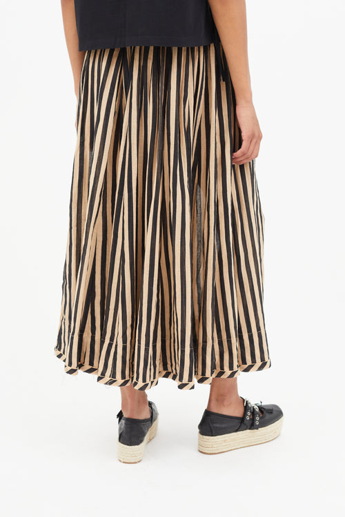 Zimmermann Black 
Beiege Stripe Skirt