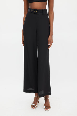 Zimmermann Black High Waist Belted Trouser