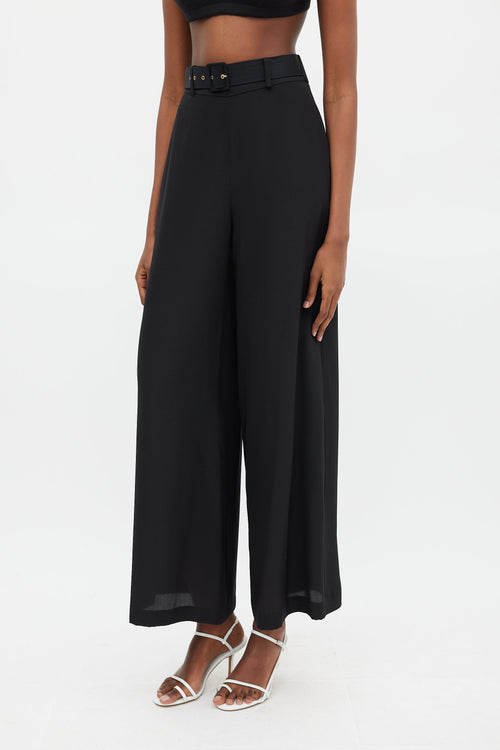 Zimmermann Black High Waist Belted Trouser