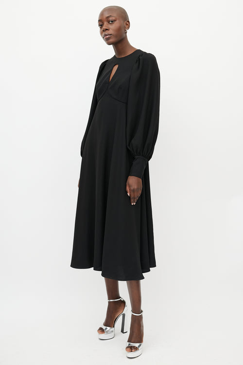 Zimmermann Black Keyhole Midi Dress