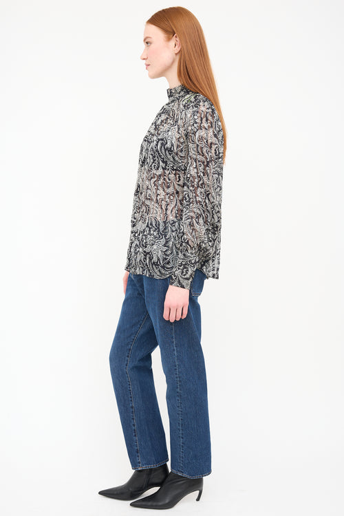 Zimmermann Black Silk Paisley Blouse