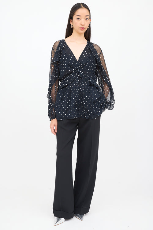 Zimmermann Black 
White Polka Dot Top