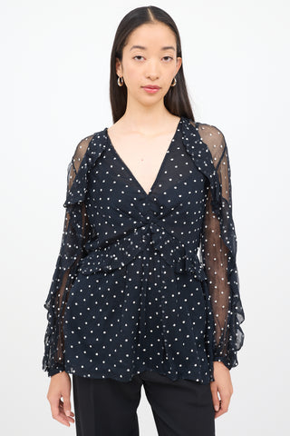 Zimmermann Black 
White Polka Dot Top