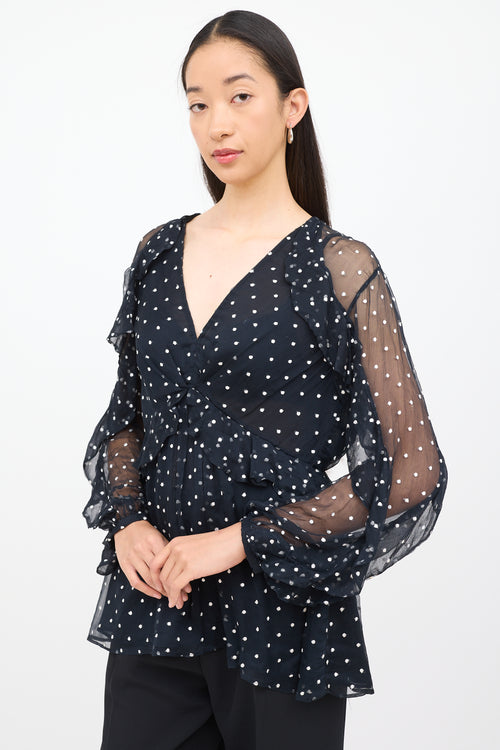 Zimmermann Black 
White Polka Dot Top