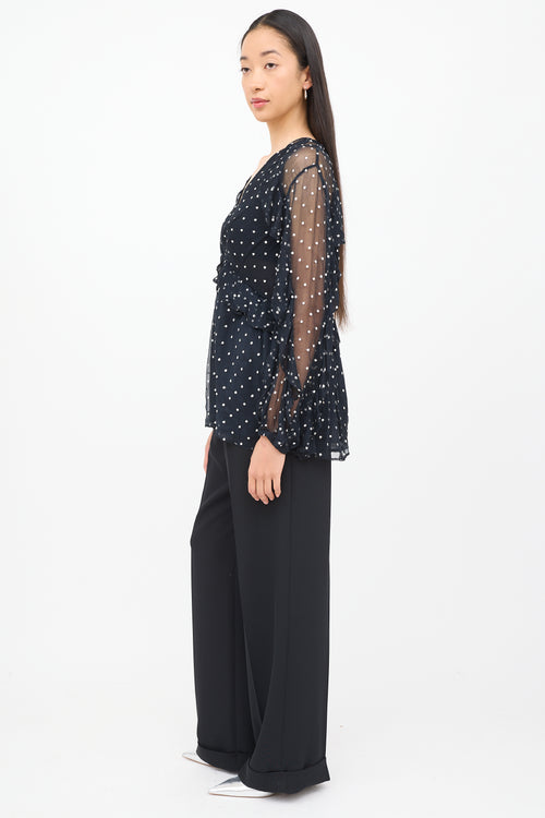 Zimmermann Black 
White Polka Dot Top