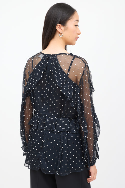 Zimmermann Black 
White Polka Dot Top