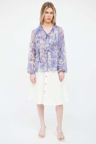 Zimmermann Purple Silk Butterfly Blouse