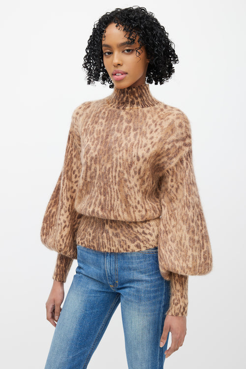 Zimmermann Brown Mohair Patterned Sweater