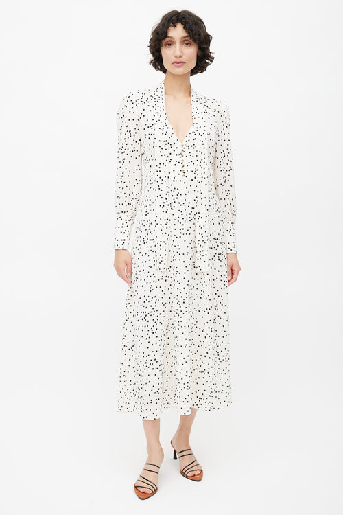 Zimmermann Cream 
Black Polka Dot Empire Midi Dress