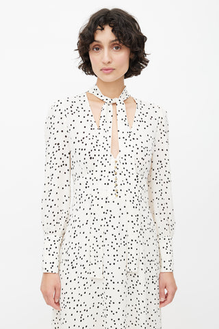 Zimmermann Cream 
Black Polka Dot Empire Midi Dress