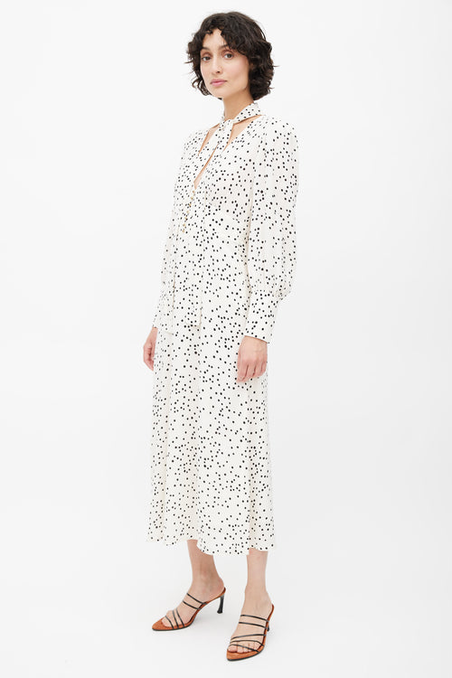 Zimmermann Cream 
Black Polka Dot Empire Midi Dress