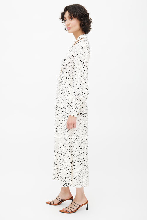 Zimmermann Cream 
Black Polka Dot Empire Midi Dress