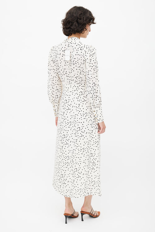 Zimmermann Cream 
Black Polka Dot Empire Midi Dress