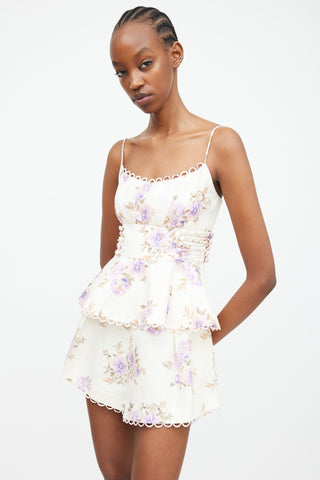 Zimmermann Cream 
Purple Linen Rosa Set