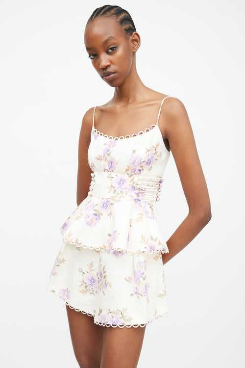 Zimmermann Cream 
Purple Linen Rosa Set