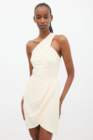 Zimmermann Cream Silk One Shoulder Dress