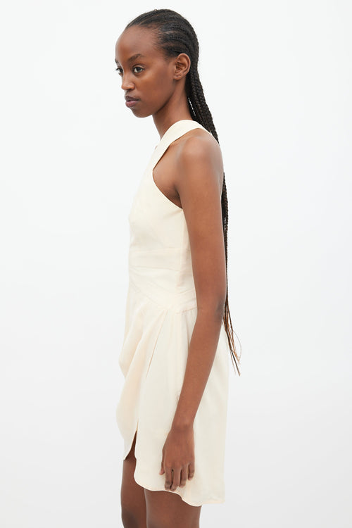 Zimmermann Cream Silk One Shoulder Dress