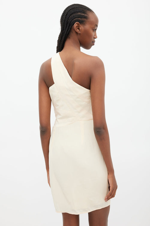 Zimmermann Cream Silk One Shoulder Dress