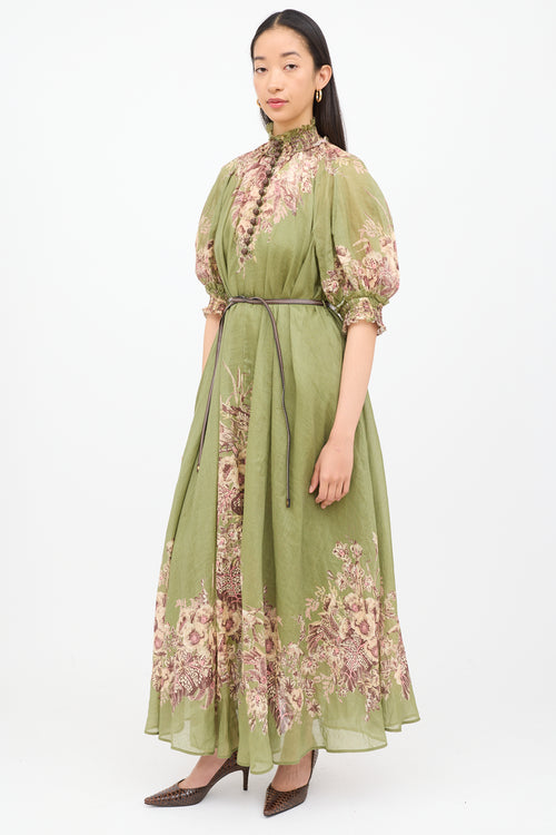 Zimmermann Green Ottie Swing Maxi Dress