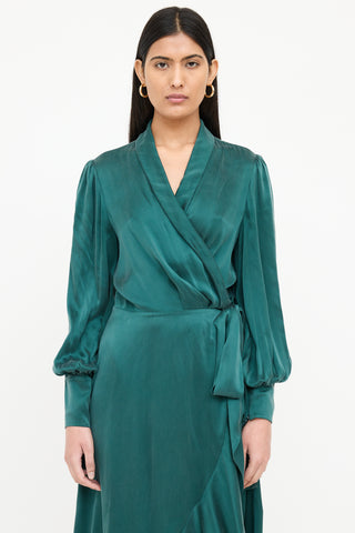 Zimmermann Silk Wrap Midi Dress