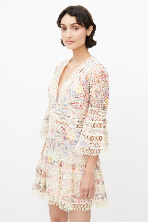 Zimmermann Multicolour Floral Eyelet Laelia Dress