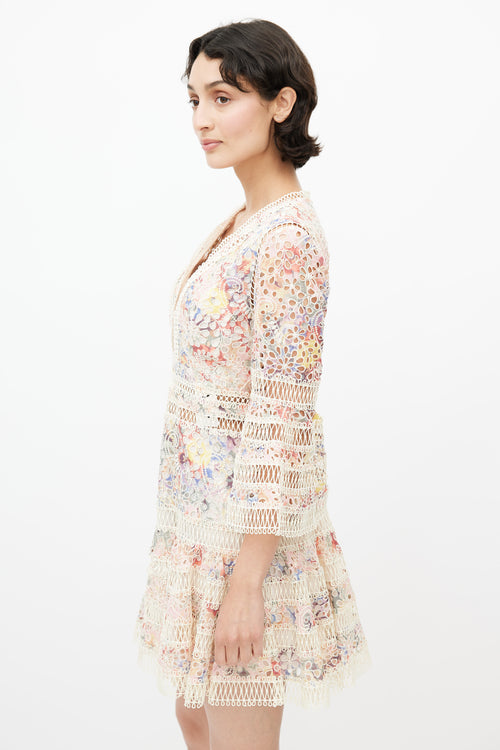 Zimmermann Multicolour Floral Eyelet Laelia Dress