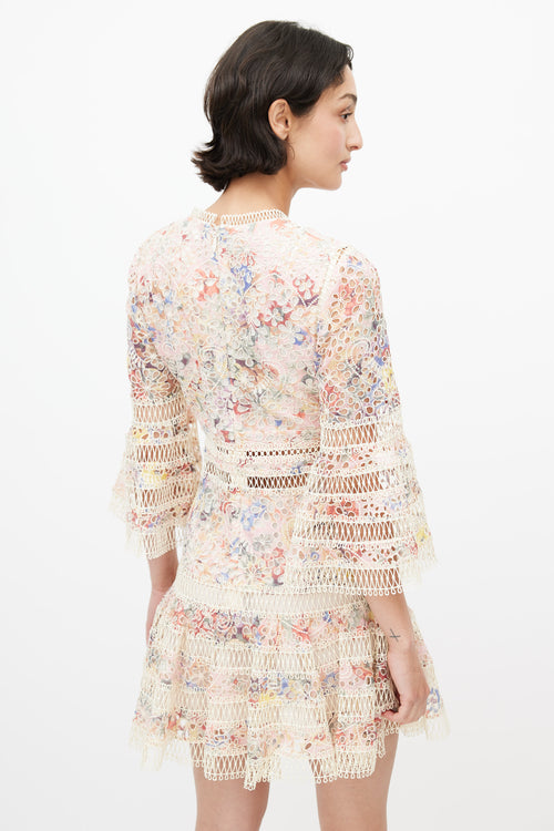 Zimmermann Multicolour Floral Eyelet Laelia Dress