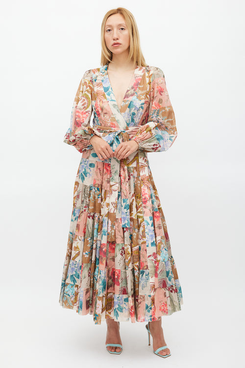 Zimmermann Multicolour Floral Patchwork Cassia Dress