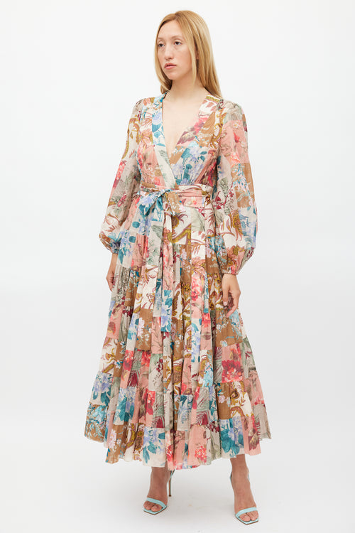 Zimmermann Multicolour Floral Patchwork Cassia Dress