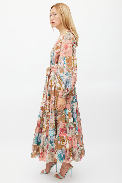 Zimmermann Multicolour Floral Patchwork Cassia Dress