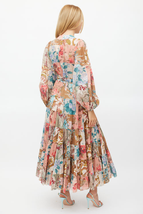 Zimmermann Multicolour Floral Patchwork Cassia Dress