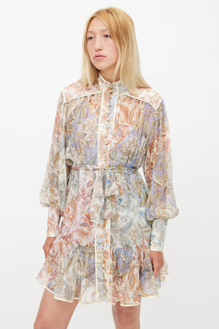 Zimmermann Multicolour Lucky Bound Belted Dress