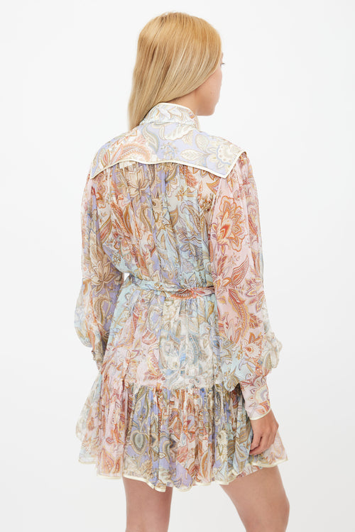 Zimmermann Multicolour Lucky Bound Belted Dress