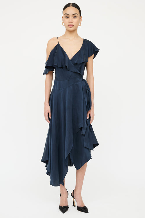 Zimmermann Silk Ruffled Wrap Dress