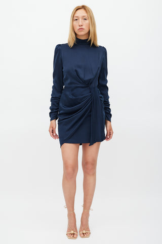 Zimmermann Navy Silk Drape Dress