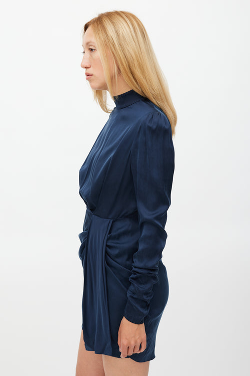 Zimmermann Navy Silk Drape Dress