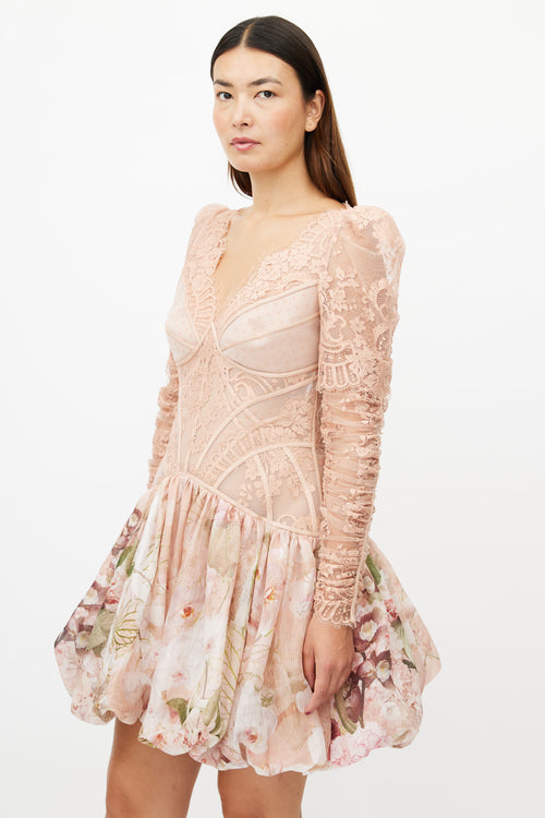 Zimmermann Pink Dancer Lace Dress