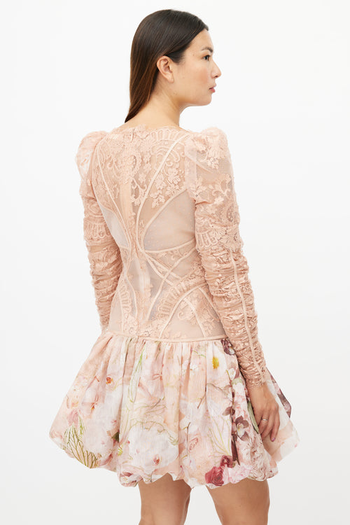 Zimmermann Pink Dancer Lace Dress